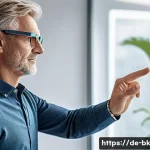 Home 19 제스처 기반 인터페이스의 데이터 분석 기법 - A futuristic smart home interior scene featuring a middle-aged German man using intuitive gesture co...