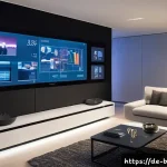 Home 18 제스처 기반 인터페이스의 통합 관리 방안 - A high-tech smart home control room featuring a seamless integration of multiple gesture recognition...